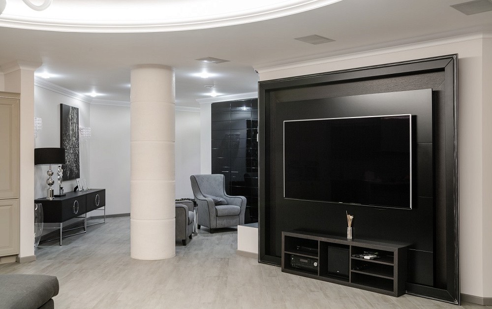 Игра контрастов в спальне и гостиной